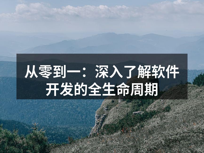 从零到一:深入了解软件开发的全生命周期
